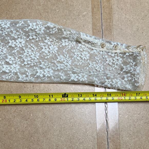 Vintage Gunne Sax White Lace Prairie Gown Dress Size 9 - Picture 13 of 13
